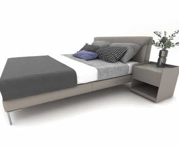 Modern Double Bed-ID:214885009