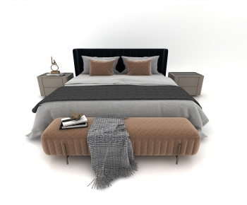 Modern Double Bed-ID:145800113