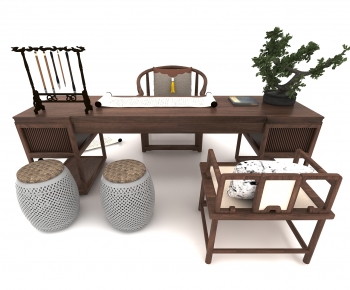 New Chinese Style Computer Desk And Chair-ID:213128097