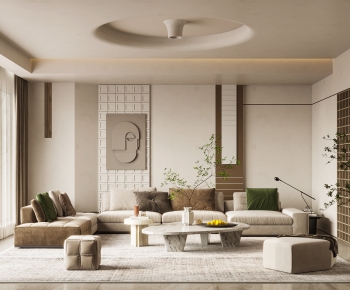 Wabi-sabi Style A Living Room-ID:964734087