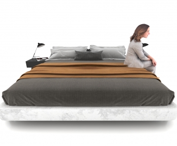 Modern Double Bed-ID:753472095