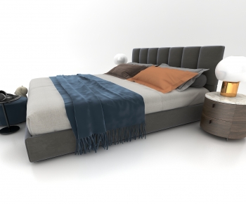 Modern Double Bed-ID:674722919