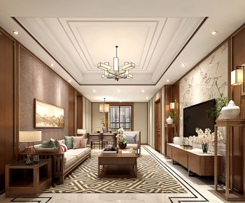 New Chinese Style A Living Room-ID:304842009