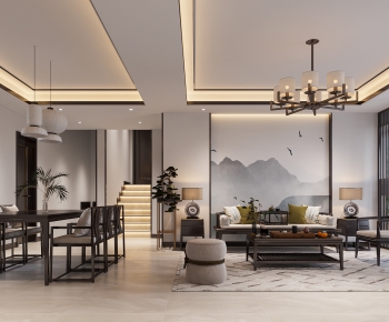 New Chinese Style A Living Room-ID:919049021