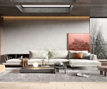 Modern Wabi-sabi Style A Living Room-ID:653955947