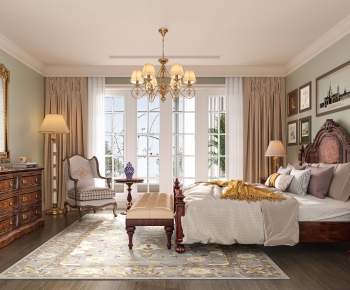 American Style Simple European Style Bedroom-ID:222079847