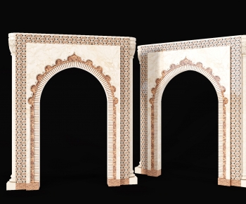 现代伊斯兰 拱形门洞 雕花构件-ID:292969945