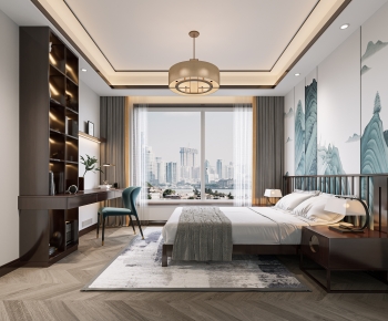 New Chinese Style Bedroom-ID:141367916