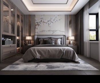 New Chinese Style Bedroom-ID:445875885