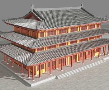 Chinese Style Ancient Architectural Buildings-ID:540678982