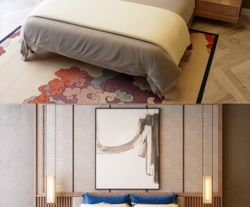 New Chinese Style Double Bed-ID:852947005