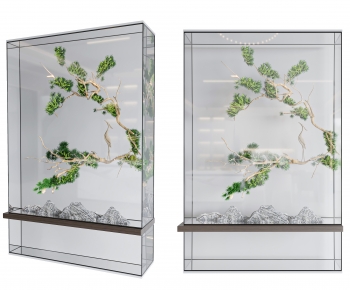 现代玻璃植物墙-ID:413234006