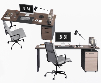 Modern Computer Desk And Chair-ID:426929069