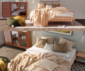 Nordic Style Double Bed-ID:332988022