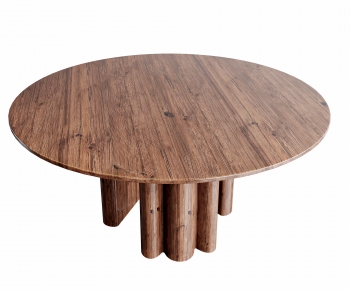 现代实木圆形餐桌-ID:678545002