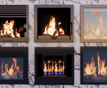 Modern Fireplace-ID:690195089
