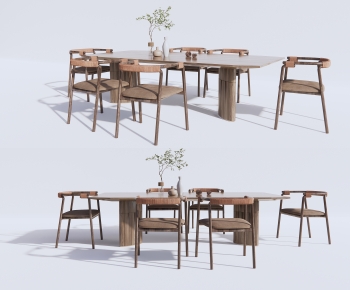 Wabi-sabi Style Dining Table And Chairs-ID:877492908