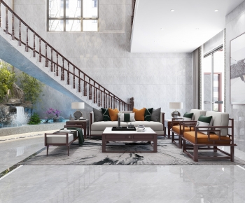 New Chinese Style A Living Room-ID:368047001