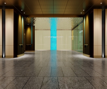 Modern Corridor Elevator Hall-ID:669606929