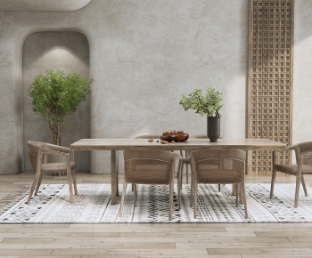 Wabi-sabi Style Dining Table And Chairs-ID:271941906