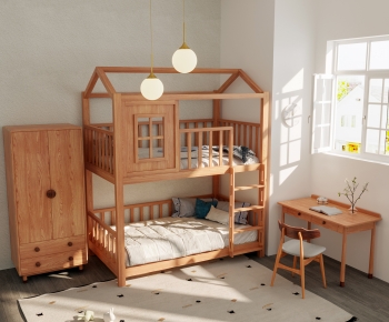 Nordic Style Bunk Bed-ID:793147094