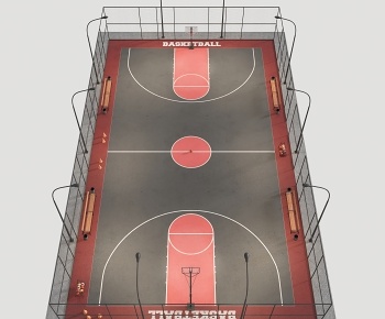 现代篮球场,篮球架-ID:1296353