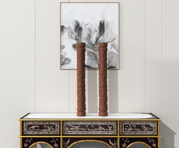 现代浮雕花纹凹凸浮雕柱子摆件-ID:375561001