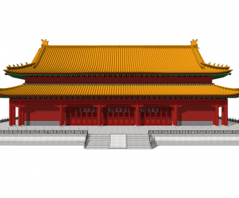 中式大殿建筑模型 古建 故宫-ID:413144119