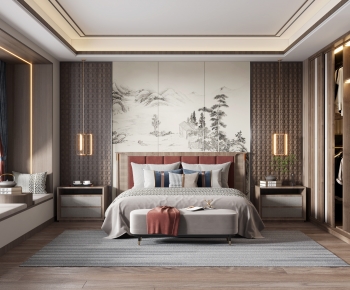 New Chinese Style Bedroom-ID:300614128