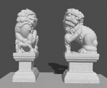 现代风水摆件 动物雕塑小品 石狮子-ID:658984907