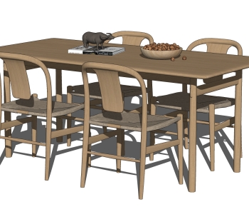 Wabi-sabi Style Dining Table And Chairs-ID:867383001
