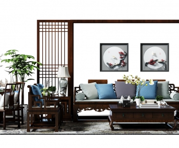 Chinese Style Sofa Combination-ID:416378026