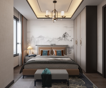 New Chinese Style Bedroom-ID:347918036