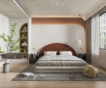 Wabi-sabi Style Bedroom-ID:374536047
