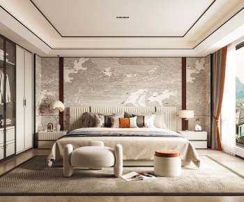New Chinese Style Bedroom-ID:875190022