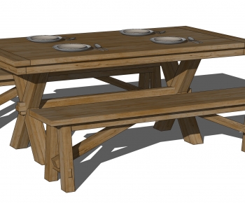 北欧餐桌椅 实木餐桌 长条凳子 长椅-ID:918195016
