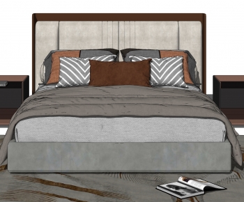 Modern Double Bed-ID:815794948