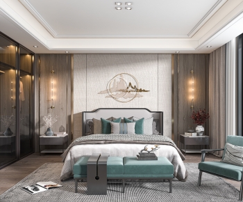 New Chinese Style Bedroom-ID:672202112