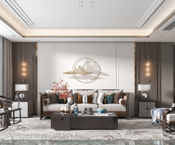 New Chinese Style A Living Room-ID:941833022