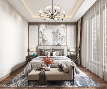 New Chinese Style Bedroom-ID:652597906