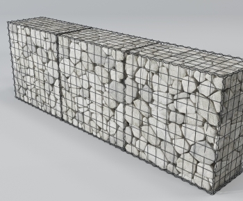 现代高精度石头墙体石笼石块墙 墙面造型-ID:535052065