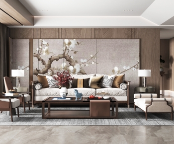 New Chinese Style A Living Room-ID:587809098