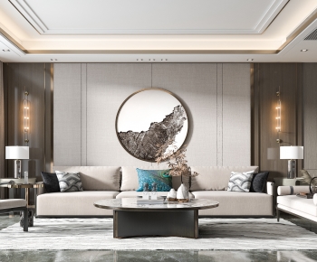 New Chinese Style A Living Room-ID:547681095