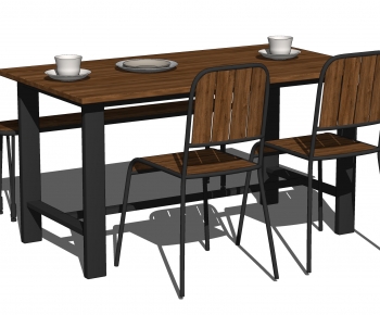 Industrial Style Dining Table And Chairs-ID:678695922