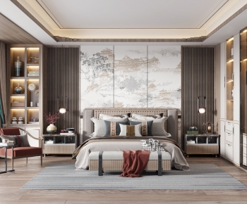 New Chinese Style Bedroom-ID:214718105