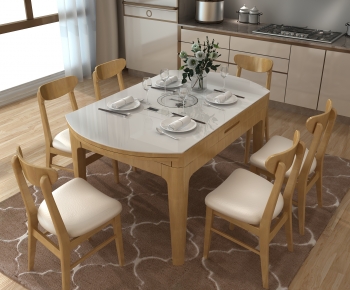 Nordic Style Dining Table And Chairs-ID:418211944