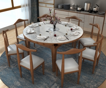 Nordic Style Dining Table And Chairs-ID:881876952