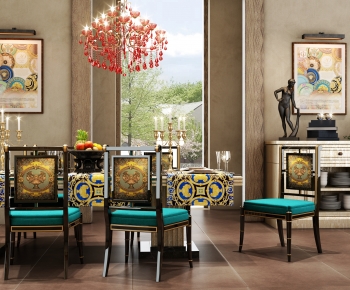 Southeast Asian Style Dining Table And Chairs-ID:596102002