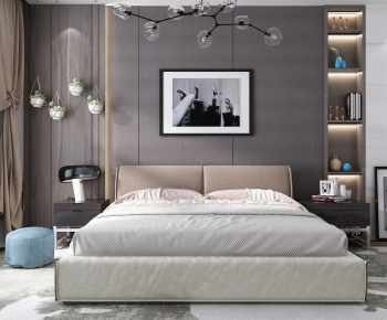 Modern Double Bed-ID:101294043