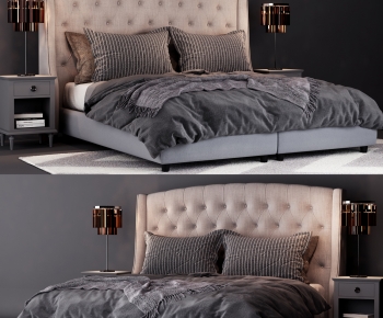 Modern Double Bed-ID:384787084